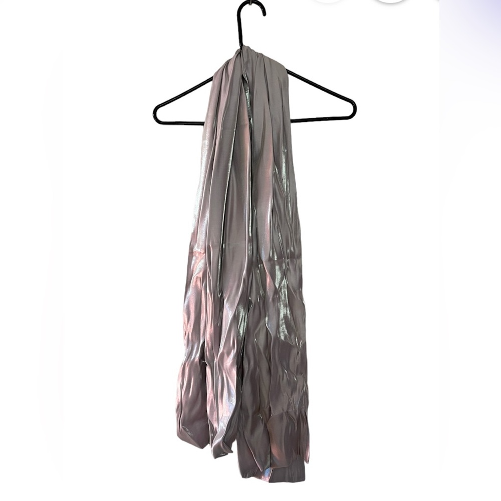 Holiday formal silver scarf.